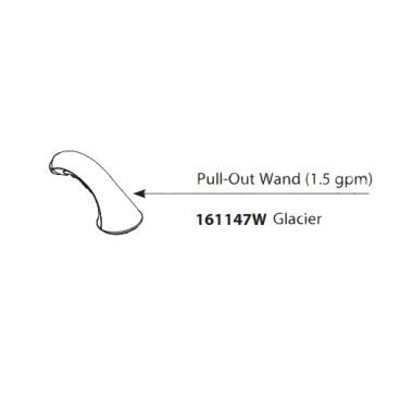 Click here to see Moen 161147W MOEN 161147W PART WAND KIT, 7545, W 1.5GPM GLACIER