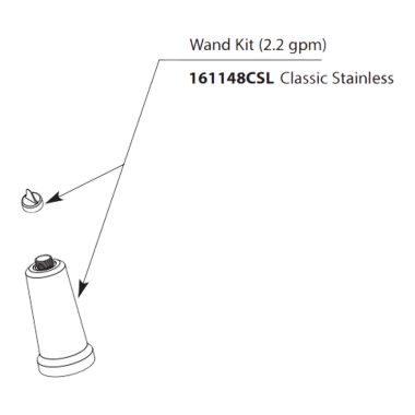 Click here to see Moen 161148CSL Moen Pull-Down Spray Wand Kit, 1.5 GPM, Classic Stainless - 161148CSL