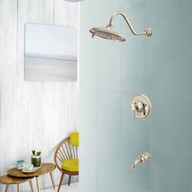 Click here to see Moen TS32104NL Moen Weymouth Posi-Temp Tub/Shower Faucet with 2.5 GPM Rainshower, 2-Function, Single Lever Handle, M-PACT, Immersion, Polished Nickel - TS32104NL