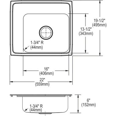 Click here to see Elkay DRKADQ222060L0 Elkay DRKADQ222060L0 Lustertone Classic 22