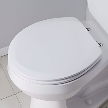 Click here to see Jones Stephens C013WD00CH Jones Stephens C013WD00CH White - Chrome Hinge Round Wood Toilet Seat