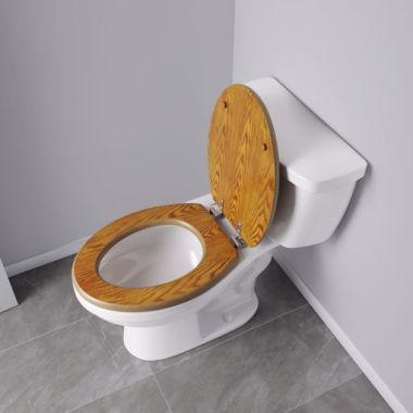 Click here to see Jones Stephens C3B2E118BN Jones Stephens C3B2E118BN Dark Oak - Brushed Nickel Hinge Elongated Wood Toilet Seat