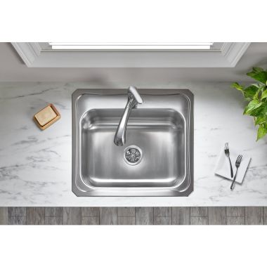 Click here to see Elkay LK99 Elkay LK99 Push & Lock Stem, Rubber Stopper Deluxe Basket Strainer