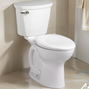Click here to see American Standard 215AA.104.020 American Standard Cadet Pro Right Height Elongated Bowl Toilet, 1.28 GPF, PowerWash, EverClean, 12