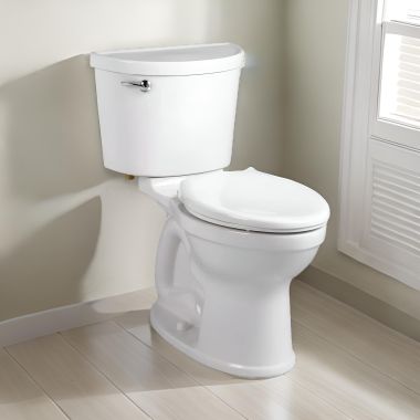 Click here to see American Standard 211AA.104.020 American Standard Champion PRO Two-Piece Toilet with Left-Hand Trip Lever, Elongated, Less Seat, Right Height, 1.28 GPF, White - 211AA.104.020