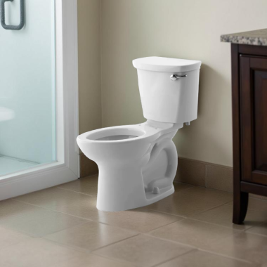 Click here to see American Standard 211AA.105.020 American Standard Champion PRO Two-Piece Toilet w/ Right-Hand Trip Lever, Elongated, Less Seat, Right Height, 1.28 GPF, White - 211AA.105.020