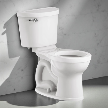 Click here to see American Standard 211BA.104.020 American Standard Champion PRO Two-Piece Toilet w/ Left-Hand Trip Lever, Round, Less Seat, Right Height, 1.28 GPF, White - 211BA.104.020