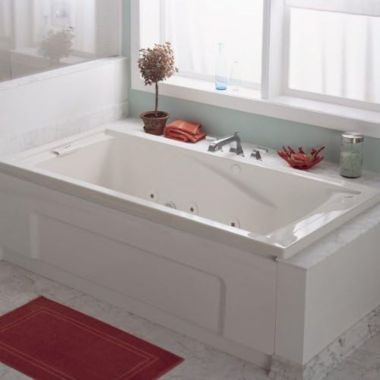 Click here to see American Standard 2771VC.020 American Standard Evolution Drop-In Bathtub with EverClean Hydromassage System, Eight-Jet System, Less Drain, White - 2771VC.020