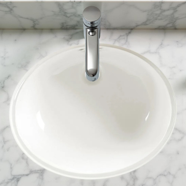 Click here to see American Standard 0497.300.020 American Standard Ovalyn Undercounter Sink, Front Overflow, Glazed Underside, Vitreous China, White - 0497.300.020
