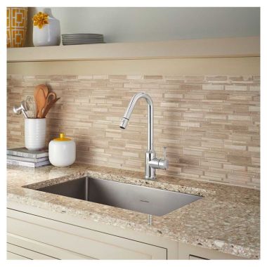 Click here to see American Standard 4332.400.002 American Standard Pekoe Single Handle Bar/Prep Faucet with Hi-Flow Spout, 2.2 GPM, ADA, Deck Mount, Chrome, Brass- 4332.400.002