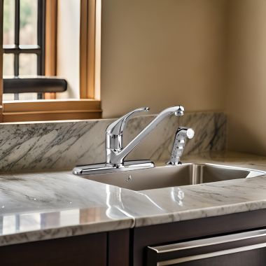 Click here to see American Standard 4205001F15.002 American Standard Reliant Deck Mounted Single Handle Kitchen Faucet with Side Spray, 1.5 gpm, Chrome - 4205.001F15.002