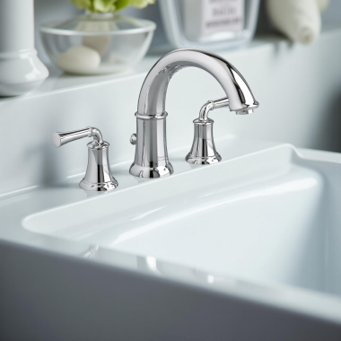 Click here to see American Standard 7420.900.002 American Standard Portsmouth Deck-Mount Tub Filler with Crescent Spout, Less Personal Shower, Two Metal Lever Handles, Chrome - 7420.900.002