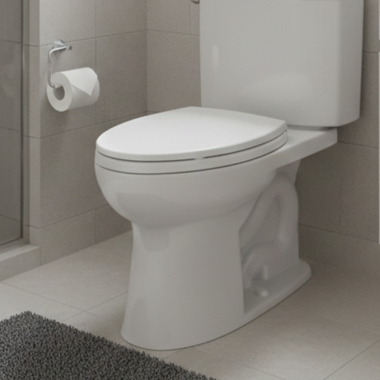 Click here to see Toto C454CUFG#01 Toto Drake II Universal Height Elongated Toilet Bowl with CeFiONtect, Cotton White - C454CUFG#01