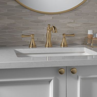 Click here to see Delta 3597LF-CZMPU Delta Cassidy Hook Spout Champagne Bronze Lavatory Faucet for 6