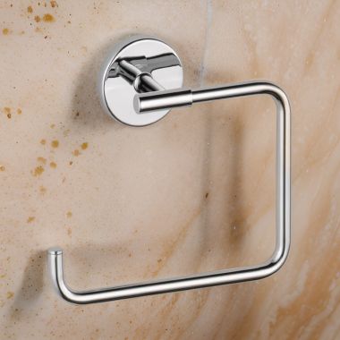 Click here to see Delta 759460 Delta Trinsic 6in Wall Mounted Towel Ring with Mounting Hardware, Chrome - 759460