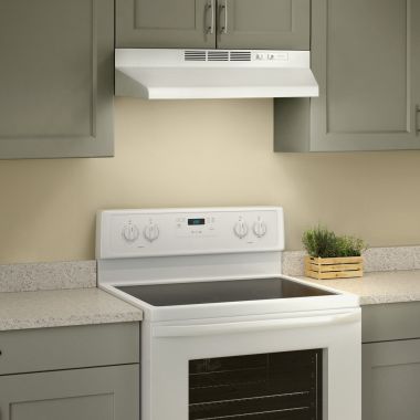 Click here to see Broan 412401 Broan-NuTone 41000 Series 24-Inch Ductless Under-Cabinet Range Hood in White - 412401