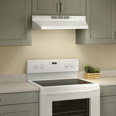 Click here to see Broan 413001 Broan-NuTone 41000 Series 30-Inch Ductless Under-Cabinet Range Hood in White - 413001