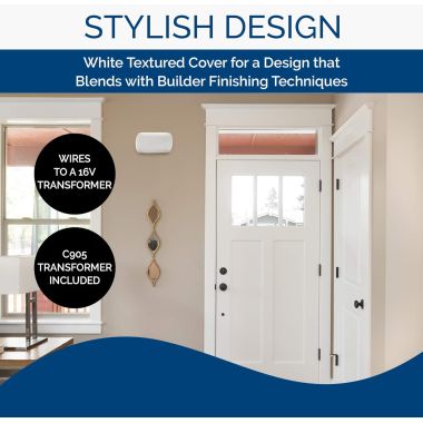 Click here to see Broan BK115LWH Broan-NuTone Builder Kit Doorbell with Lighted Pushbutton - BK115LWH 