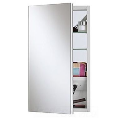 Click here to see Jensen 704317 Jensen Black 30in Medicine Cabinet with Frameless Mirror, Polished Edges, Adjustable Shelves - 704317