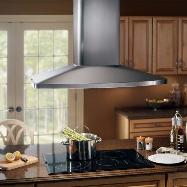 Click here to see Broan E5490SS Broan-NuTone Elite Convertible Island Chimney Range Hood, 550 CFM - E5490SS