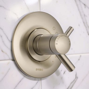 Click here to see DELTA FAUCETS COMPANY T60075-BN Brizo Odin TempAssure Thermostatic Two-Handle Valve Trim, Brilliance Brushed Nickel - T60075-BN