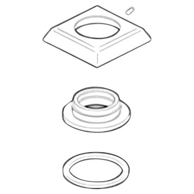 Click here to see Delta RP52659PT Delta RP52659PT Dryden Series Handle Base with Gasket