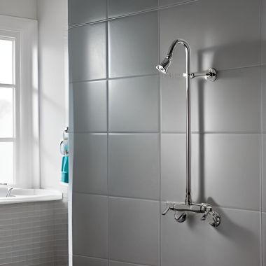 Click here to see Chicago Faucet 756-CP Chicago Faucets 756-CP Exposed Two Handle Shower Fitting with Shower Head