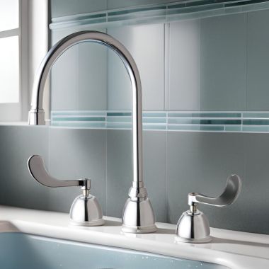 Click here to see Chicago Faucet 201-GN8AE3-317XKAB Chicago Faucets 201-GN8AE3-317XKAB Deck-Mounted Manual Sink Faucet w/ 8