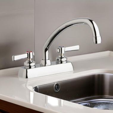 Click here to see Chicago Faucet W4D-L9E35-369AB Chicago Faucets W4D-L9E35-369AB Hot and Cold Water Washboard Sink Faucet