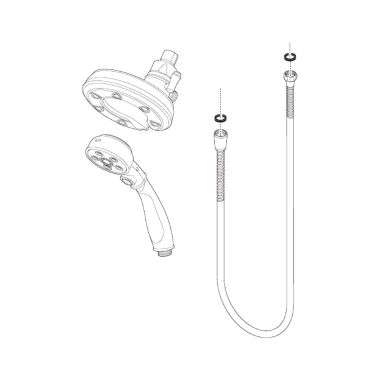 Click here to see Brizo RP73721BN Brizo Essential Four-Function Push-Button Hand Shower for 86200 Hydrati 2-in-1 Shower System, H2Okinetic, MagneDock Technology, Brilliance Brushed Nickel - RP73721BN