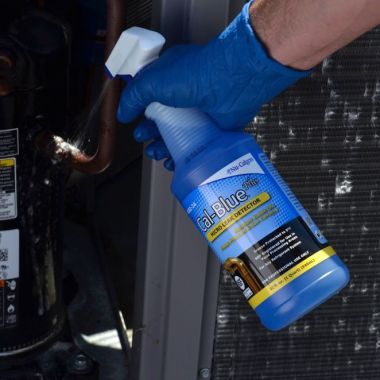 Click here to see Nu Calgon 4182-24 Nu-Calgon Cal-Blue Plus Leak Detector, 1 Quart Spray Bottle - 4182-24