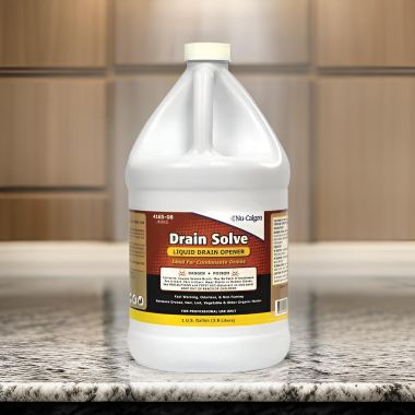 Click here to see Nu Calgon 4165-08 Nu-Calgon Drain Solve Alkaline-Based Liquid Drain Opener, 1 Gallon Bottle - 4165-08