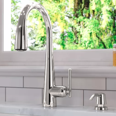 Click here to see Pfister GT529-SMC Pfister GT529–SMC Lita Chrome One Handle Pulldown Kitchen Faucet