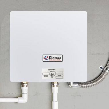 Click here to see Eemax EX280T3 EEMax Series 3 Thermostatic Electric Tankless White Hot Water Heater, Parallel Heating Elements, 28.5kW, 240V, 5 GPM - EX280T3