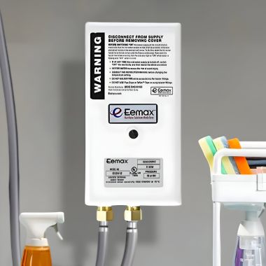 Click here to see Eemax EX65T-S EEMax On-Demand Electric Tankless Water Heater, Temperature Control, Sanitation, 2.0 GPM, 240v, 27A - EX65T-S