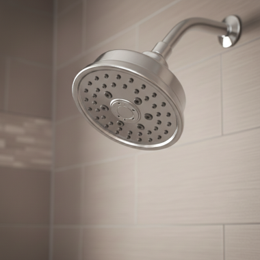 Click here to see Moen 3638 Moen Four-Function ShowerHead, Round, 2.5 GPM, Chrome - 3638