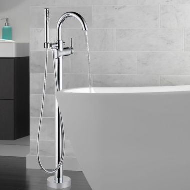 Click here to see Delta T4759-FL Delta Trinsic Single-Handle Freestanding Tub Filler Trim with 1.75 GPM Single-Setting Hand Shower, Touch-Clean, Lever Handles, Chrome - T4759-FL