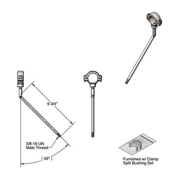 Click here to see T&S Brass 016449-40 T&S BRASS 016449-40 B-0664-05 UPPER SUPPORT ROD ASSEMBLY & PVC BUSHING SET