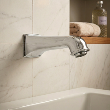 Click here to see Toto TS221E#CP TOTO Connelly Non-Diverter Tub Spout, Wall-Mounted, Polished Chrome - TS221E-CP