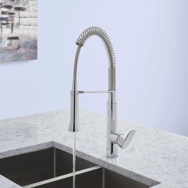 Click here to see  31380000 GROHE K7 Medium Single-Handle Semi-Pro Dual Spray Pull-Down Kitchen Faucet, StarLight Chrome - 31380000