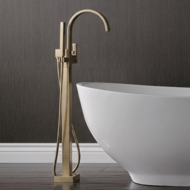 Click here to see BRIZO T70180-BN Brizo Siderna Single-Handle Freestanding Tub Filler with Hand Shower, ADA, Brilliance Brushed Nickel - T70180-BN