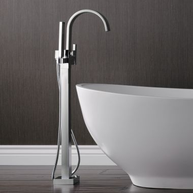 Click here to see BRIZO T70180-PC Brizo Siderna Single-Handle Freestanding Tub Filler with Hand Shower, ADA, Polished Chrome - T70180-PC