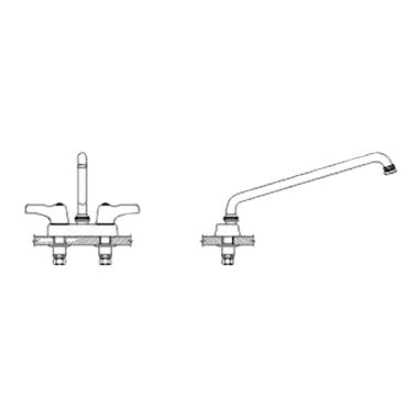 Click here to see Delta 27C4263-S8 Delta 27C4263-S8 CER-TECK 2-Handle Cast Centerset Lavatory Faucet, 14