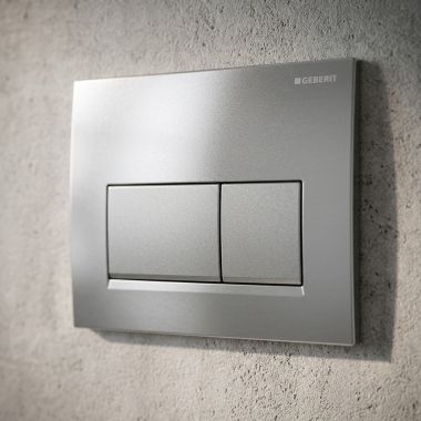 Click here to see Geberit 115.260.46.1 Geberit Kappa50 Square Dual-Flush Actuator, Chrome/Matte - 115.260.46.1