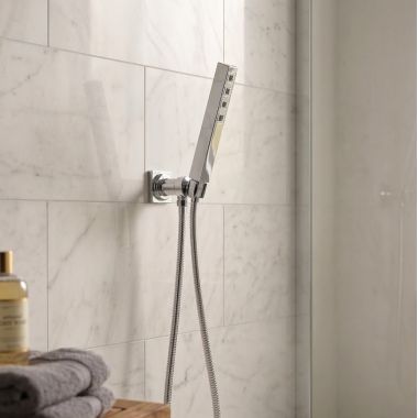 Click here to see Delta 55567 Delta Ara H2Okinetic Single-Setting Adjustable Wall Mount Hand Shower, Chrome - 55567
