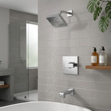 Click here to see DELTA T14467 Delta Ara Monitor 14 Series H2Okinetic Tub/Shower Faucet with Single-Setting Showerhead, 1.75 GPM, Chrome - T14467
