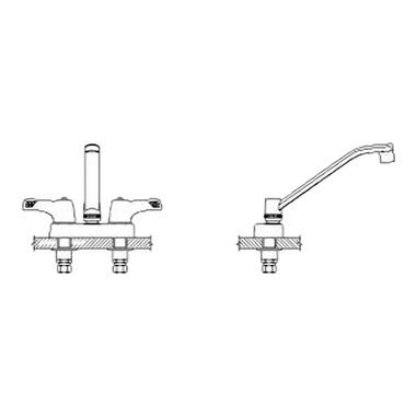 Click here to see Delta 27C4143-TI Delta 27C4143-TI CER-TECK 2-Handle Cast Centerset Lavatory Faucet, 8