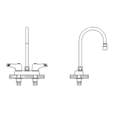 Click here to see Delta 27C4943-TI Delta 27C4943-TI CER-TECK 2-Handle Cast Centerset Lavatory Faucet, 6
