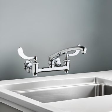 Click here to see Chicago Faucet 640-L8E1-317YAB Chicago 640-L8E1-317YAB Water Sink Faucet with Supply Stops