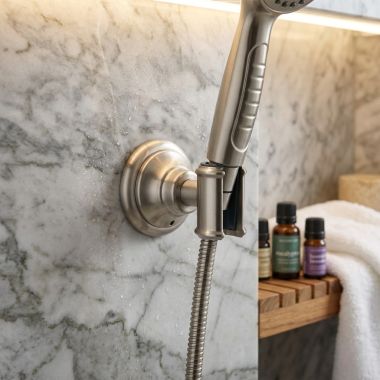 Click here to see  16325820 Axor Montreux Wall-Mounted Handshower Porter, Brushed Nickel - 16325820